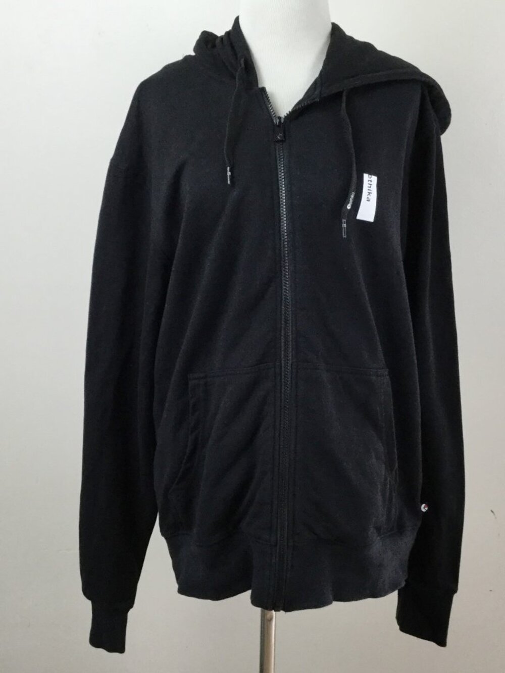 Ethika Black Drawstring Hooded Jacket m